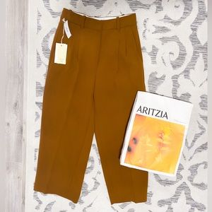 BRAND NEW ARITZIA WILFRED The Effortless Cropped Pant, Rich Chestnut Size 6